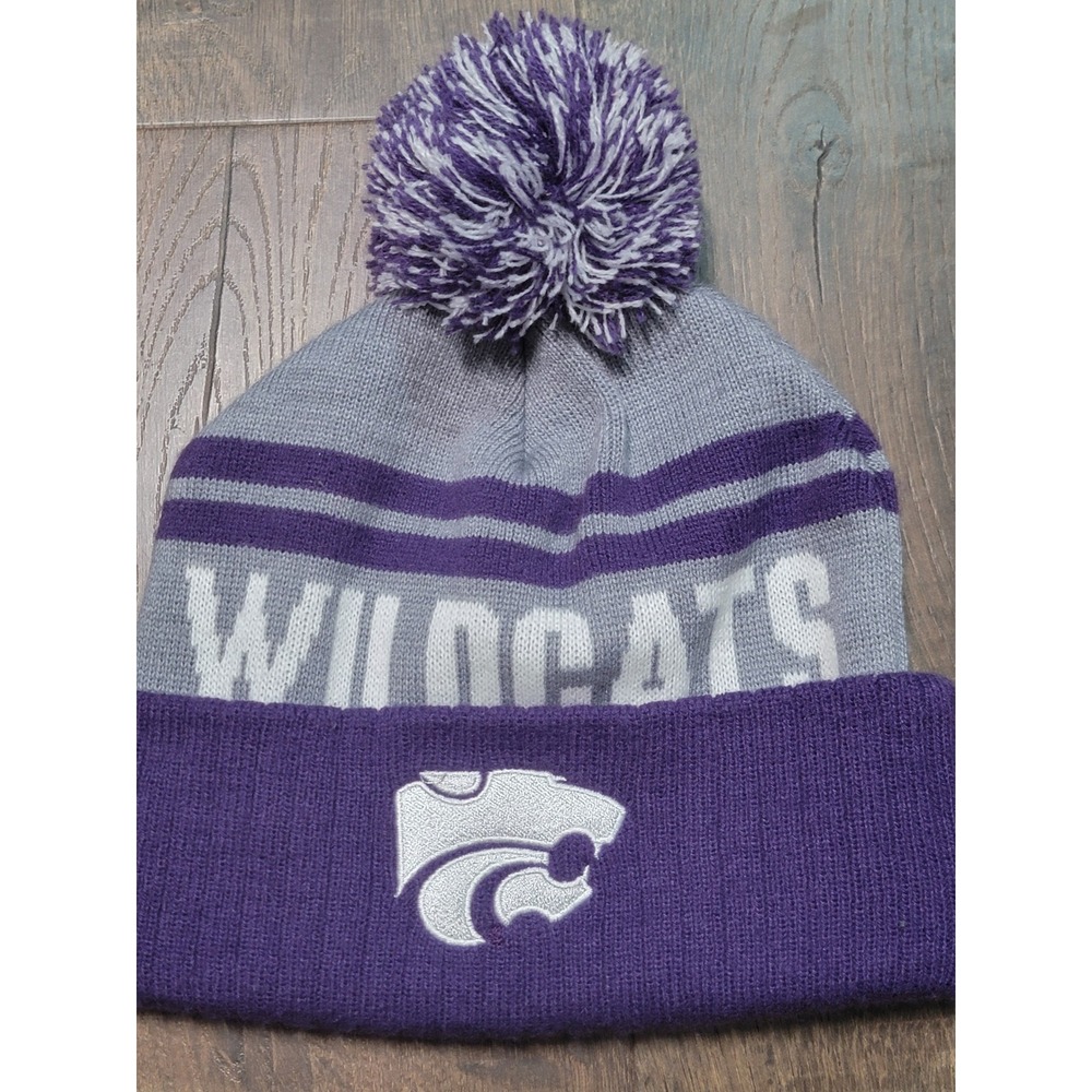 Colosseum Wildcats Pom‎ Beanie Gray Purple Knit Winter Hat